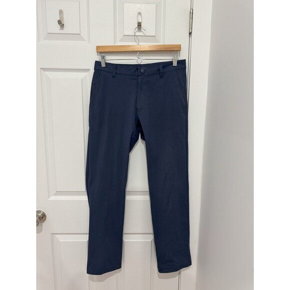 Rhone Mens 30 Navy Commuter Pro Pant Slim Chino Performance Golf Flat Front - Picture 1 of 11